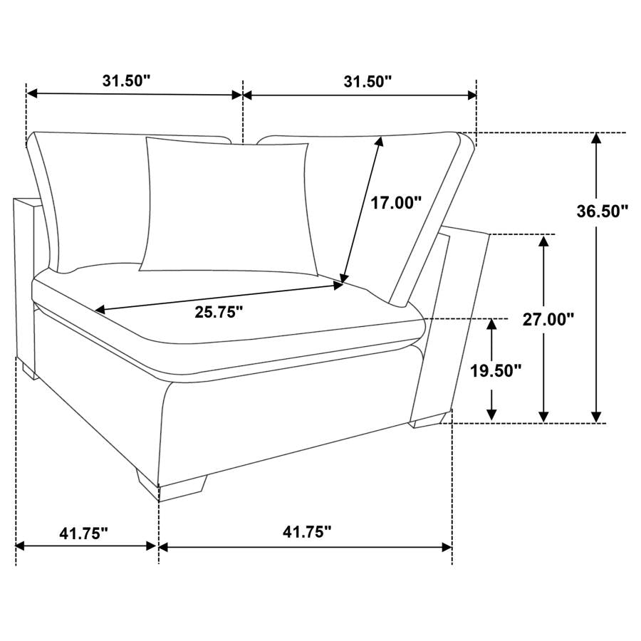 Lakeview 6-piece Upholstered Modular Sectional Sofa Ivory - 551461-SETA