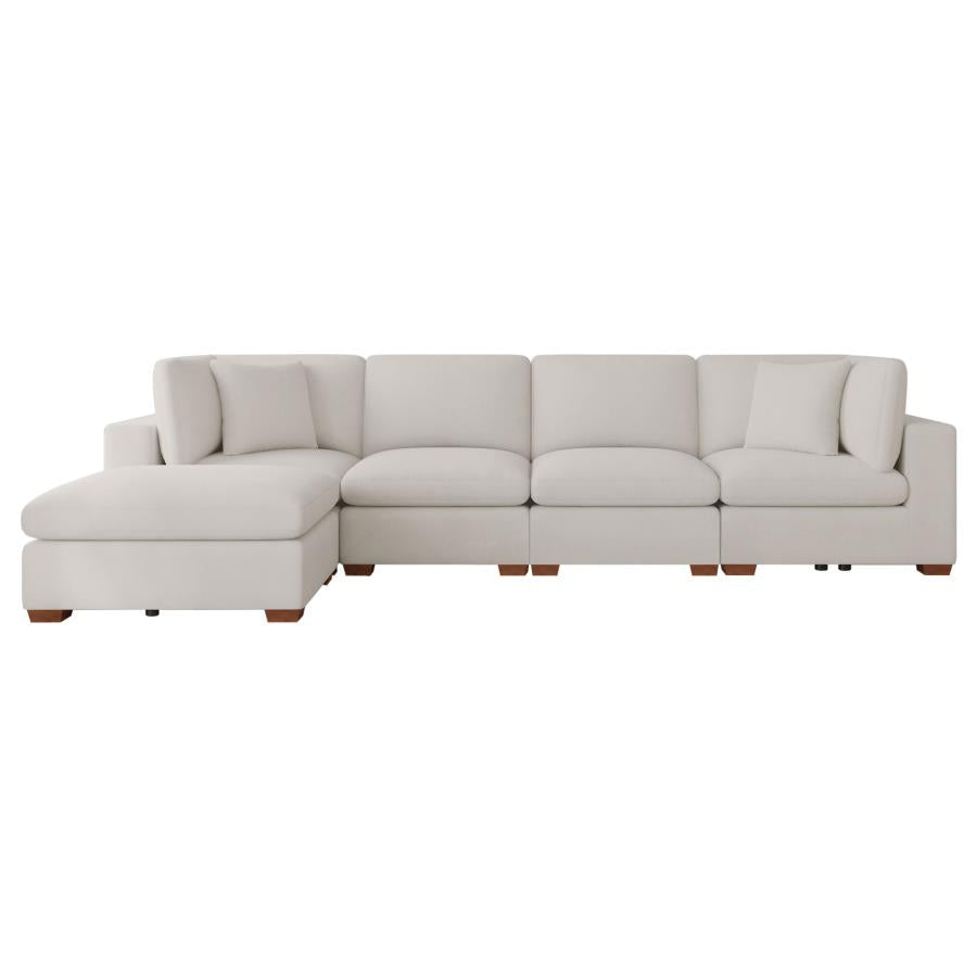 Lakeview 5-piece Upholstered Modular Sectional Sofa Ivory - 551461-SETB