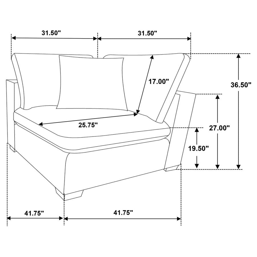 Lakeview 5-piece Upholstered Modular Sectional Sofa Ivory - 551461-SETB
