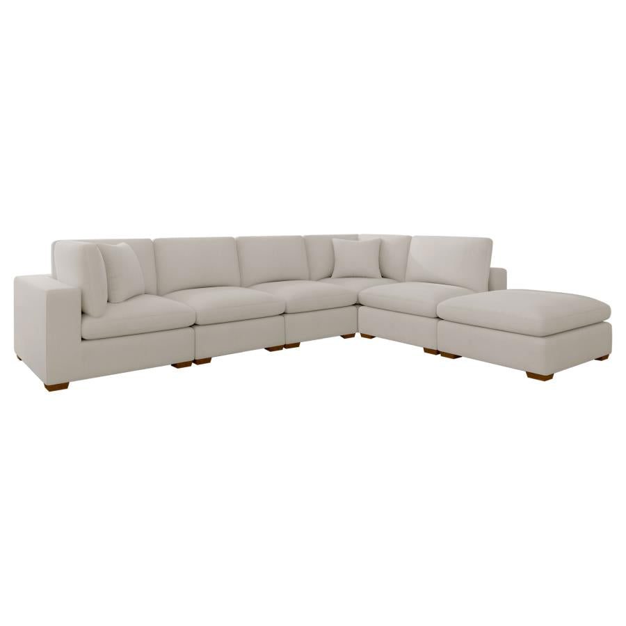 Lakeview 6-piece Upholstered Modular Sectional Sofa Ivory - 551461-SET