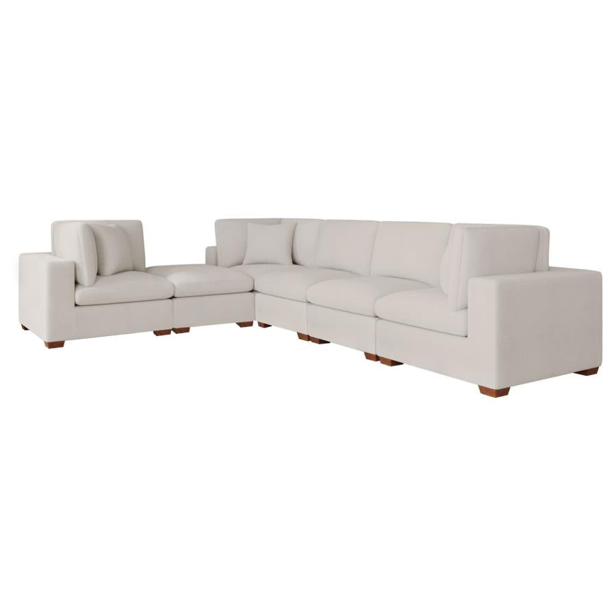 Lakeview 6-piece Upholstered Modular Sectional Sofa Ivory - 551461-SET