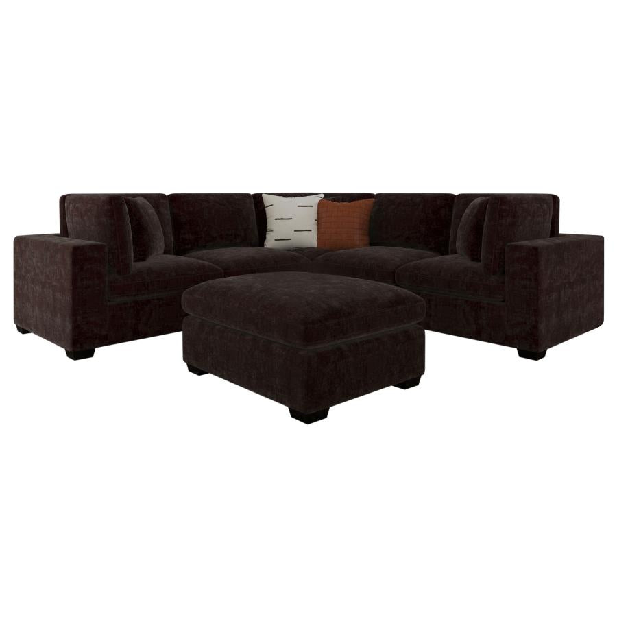 Lakeview 6-piece Upholstered Modular Sectional Chocolate - 551464-SETA