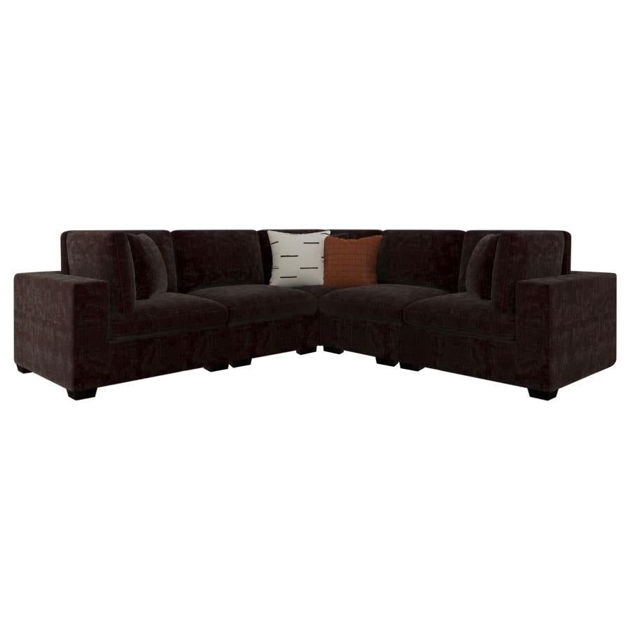 Lakeview 6-piece Upholstered Modular Sectional Chocolate - 551464-SETA