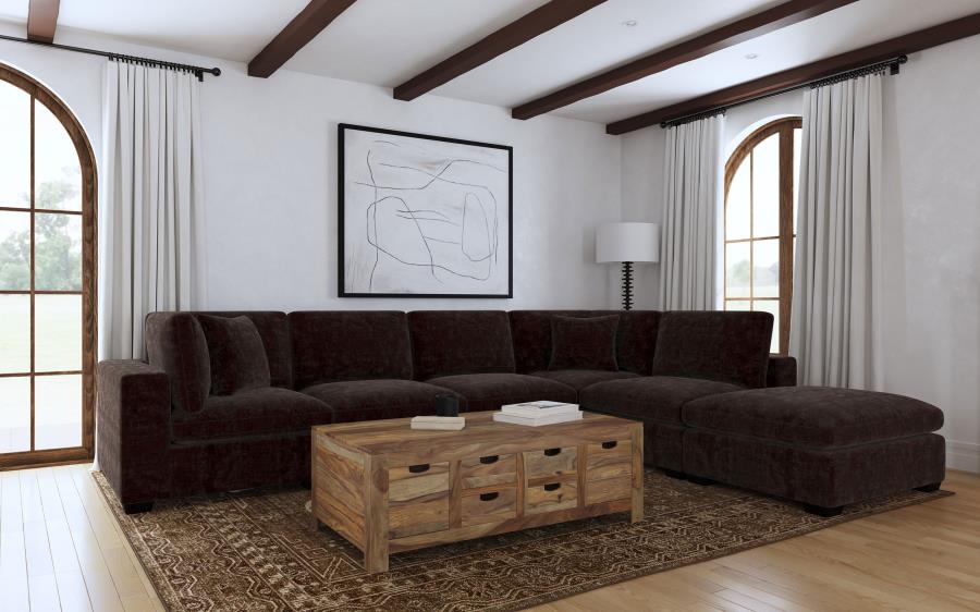 Lakeview 6-piece Upholstered Modular Sectional Chocolate - 551464-SET