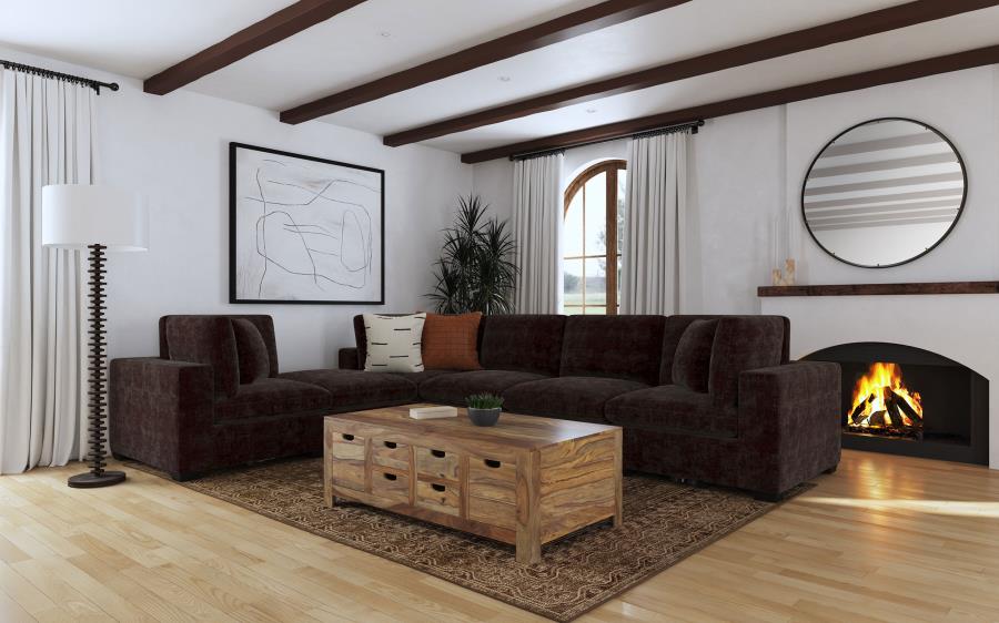 Lakeview 6-piece Upholstered Modular Sectional Chocolate - 551464-SET