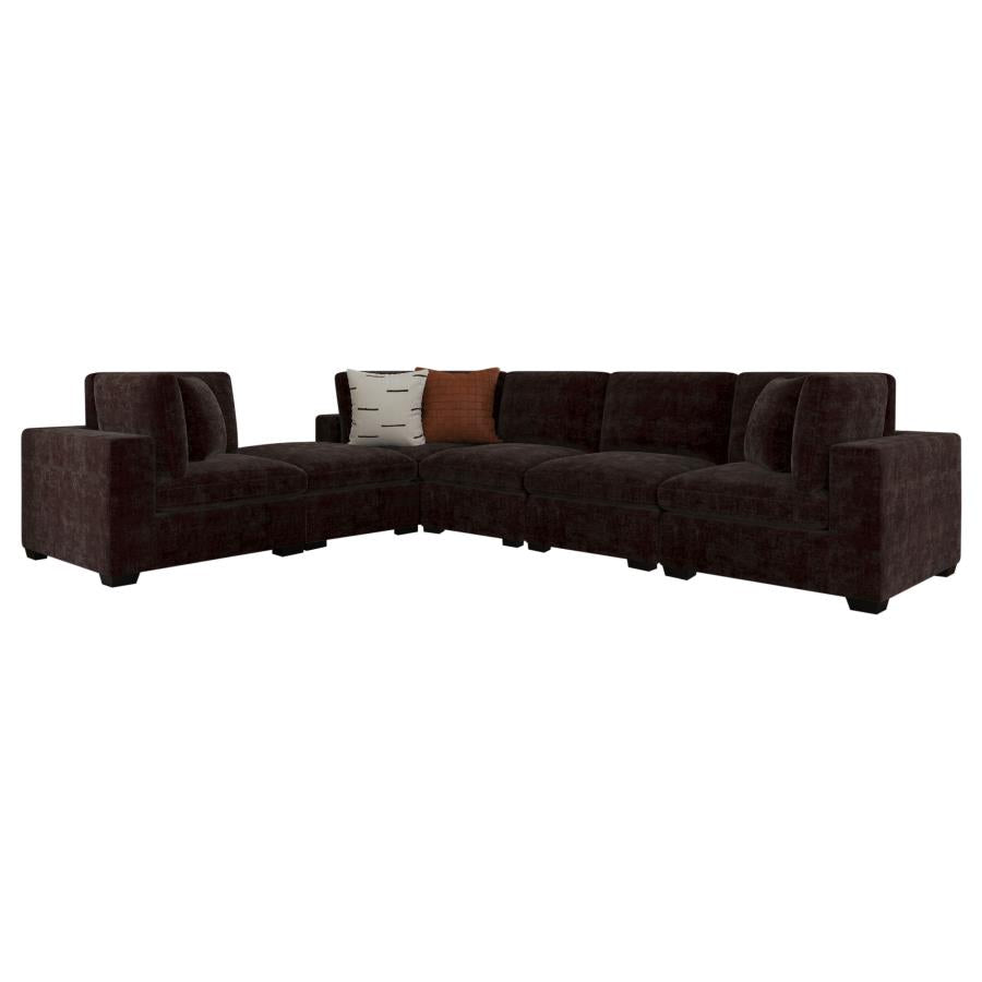 Lakeview 6-piece Upholstered Modular Sectional Chocolate - 551464-SET
