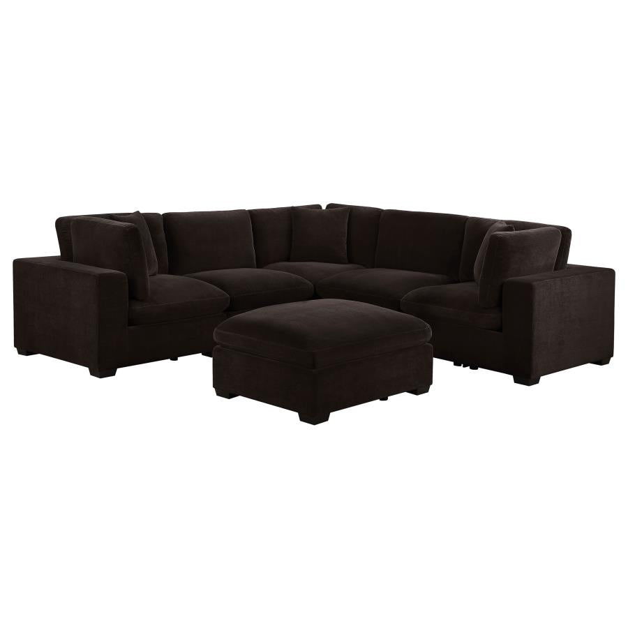 Lakeview 6-piece Upholstered Modular Sectional Chocolate - 551464-SET
