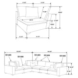 Lakeview 6-piece Upholstered Modular Sectional Chocolate - 551464-SET