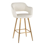 Margarite - Contemporary Fixed Height Counter Stool With Footrest (Set of 2) With Square
