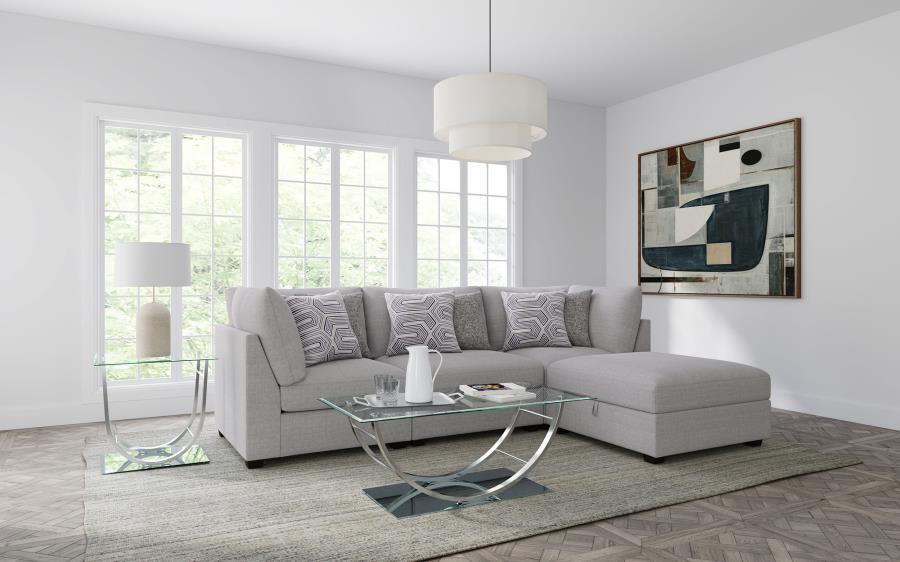 Cambria 4-piece Upholstered Modular Sectional Sofa Grey - 551511-S4A