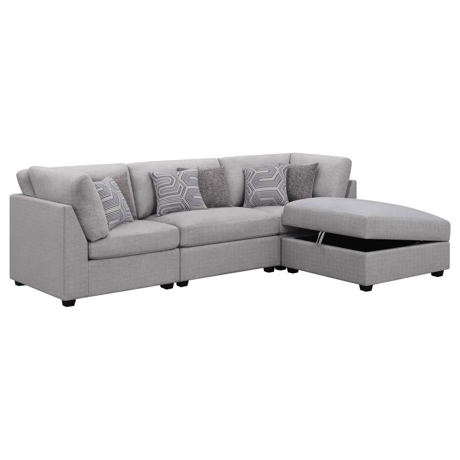 Cambria 4-piece Upholstered Modular Sectional Sofa Grey - 551511-S4A