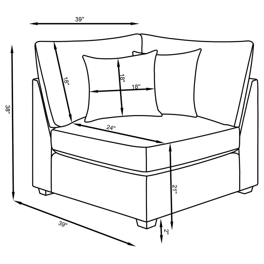 Cambria 4-piece Upholstered Modular Sectional Sofa Grey - 551511-S4A