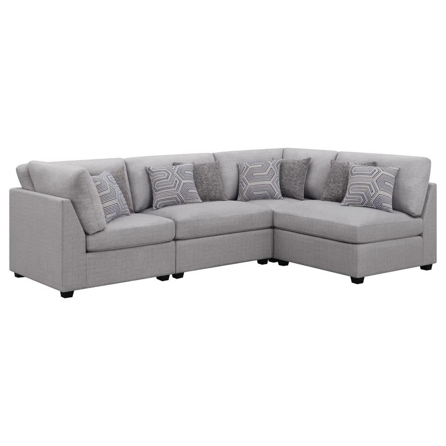 Cambria 4-piece Upholstered Modular Sectional Sofa Grey - 551511-S4B