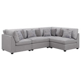 Cambria 4-piece Upholstered Modular Sectional Sofa Grey - 551511-S4B