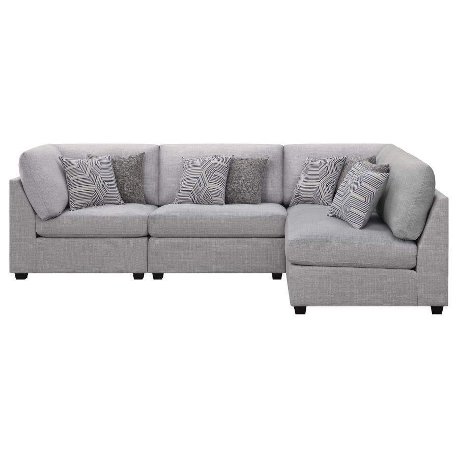 Cambria 4-piece Upholstered Modular Sectional Sofa Grey - 551511-S4B