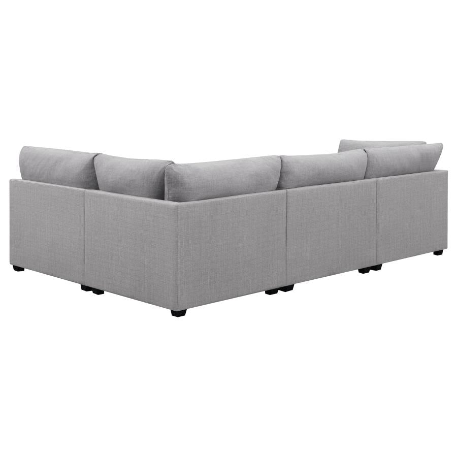 Cambria 4-piece Upholstered Modular Sectional Sofa Grey - 551511-S4B