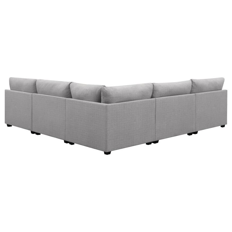 Cambria 5-piece Upholstered Modular Sectional Sofa Grey - 551511-S5A