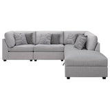 Cambria 5-piece Upholstered Modular Sectional Sofa Grey - 551511-S5B