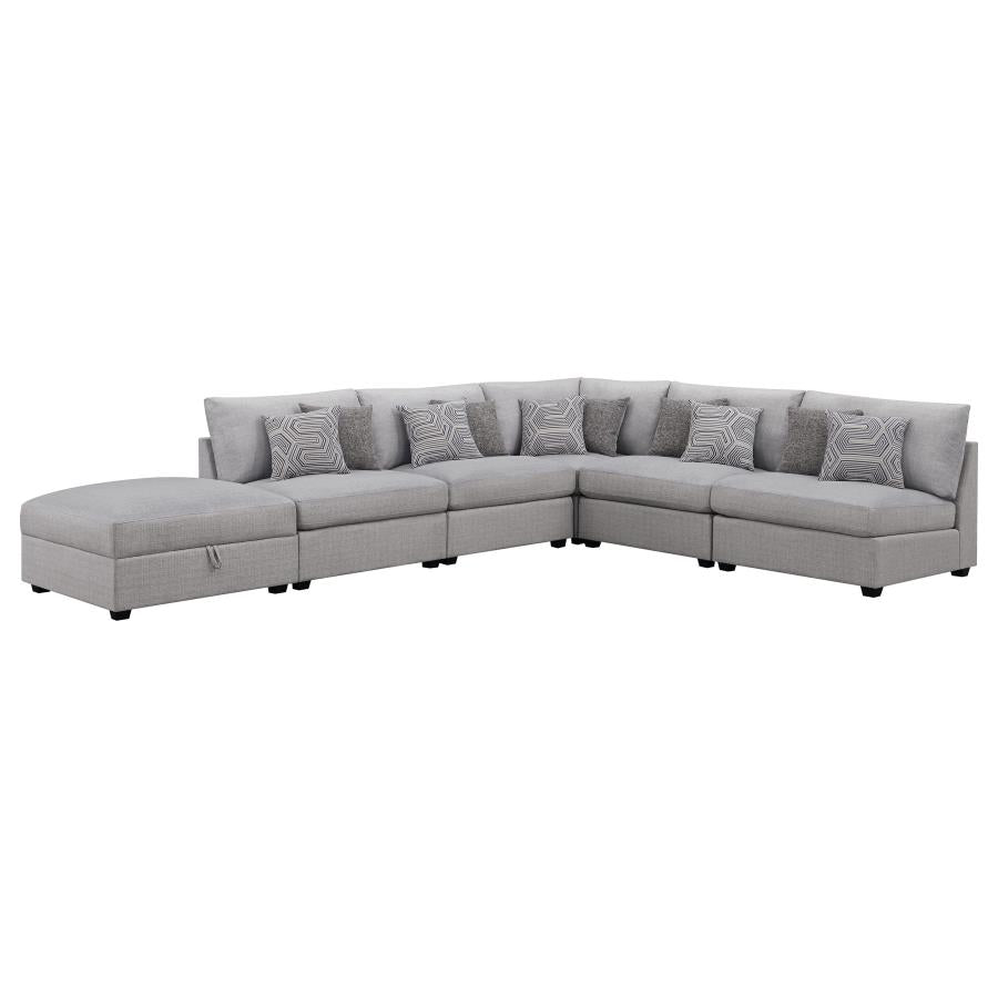 Cambria 6-piece Upholstered Modular Sectional Sofa Grey - 551511-S6A