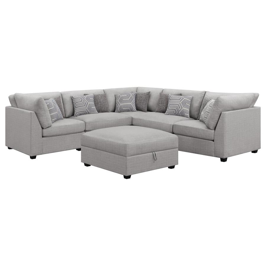 Cambria 6-piece Upholstered Modular Sectional Sofa Grey - 551511-S6B