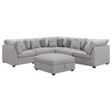 Cambria 6-piece Upholstered Modular Sectional Sofa Grey - 551511-S6B