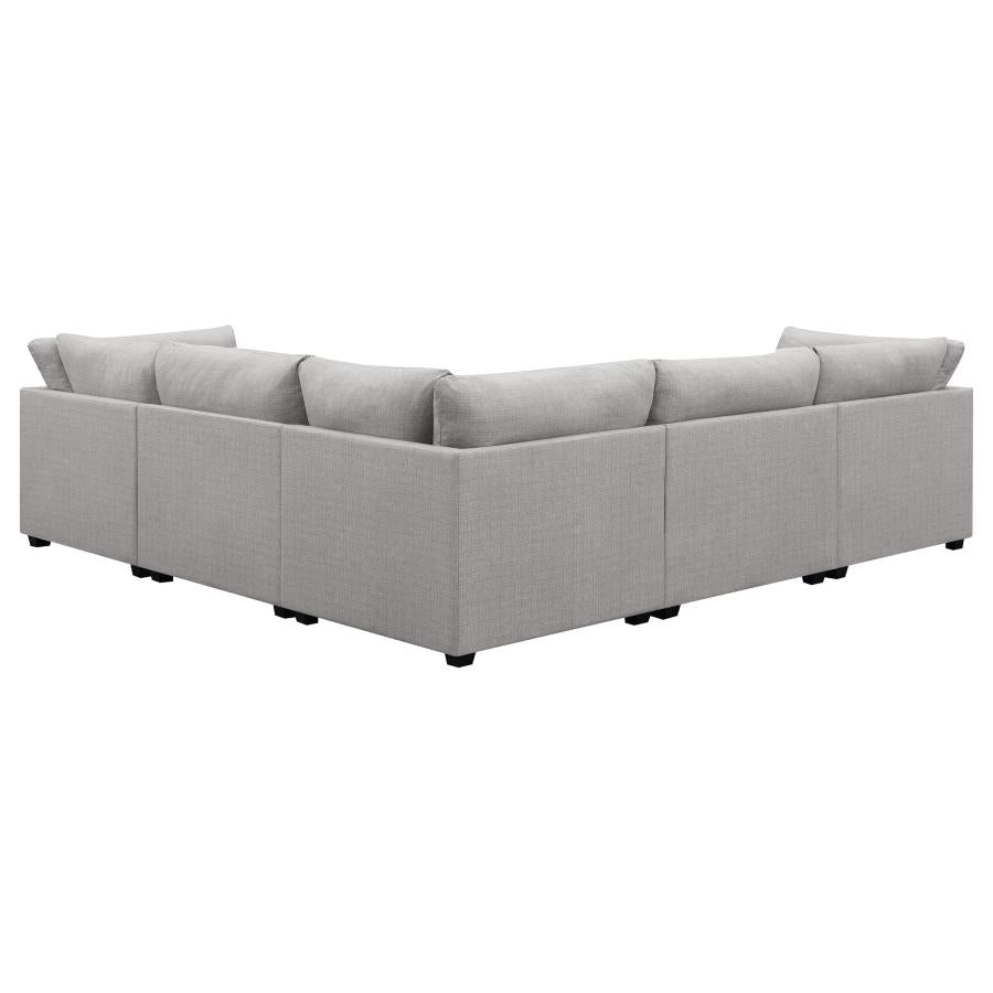 Cambria 6-piece Upholstered Modular Sectional Sofa Grey - 551511-S6B