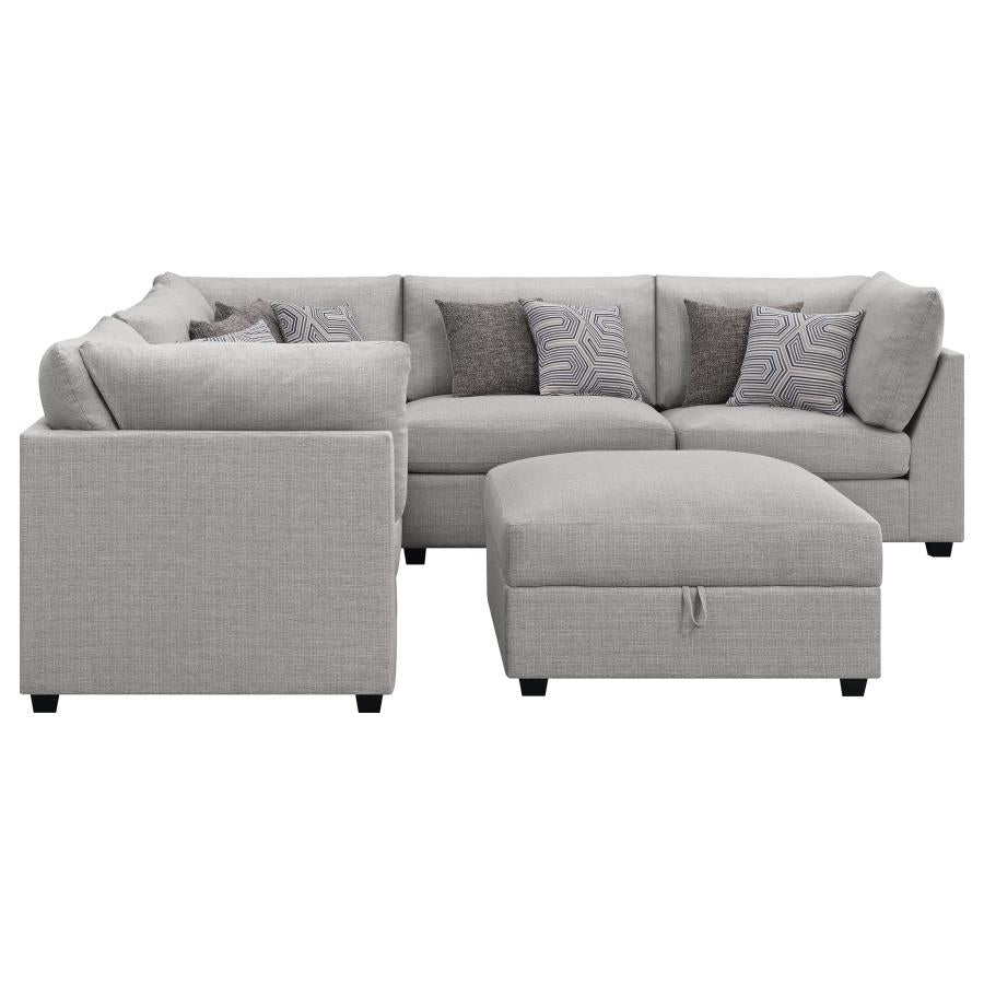 Cambria 6-piece Upholstered Modular Sectional Sofa Grey - 551511-S6B