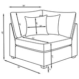 Cambria 6-piece Upholstered Modular Sectional Sofa Grey - 551511-S6B