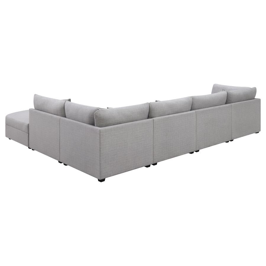 Cambria 6-piece Upholstered Modular Sectional Sofa Grey - 551511-SET