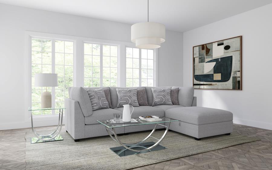 Cambria Upholstered Armless Chair Grey - 551511