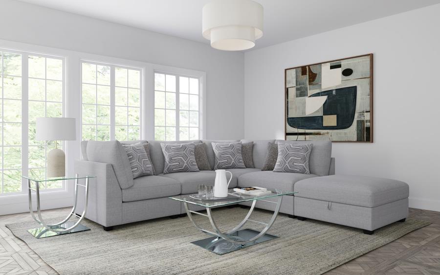Cambria Upholstered Armless Chair Grey - 551511