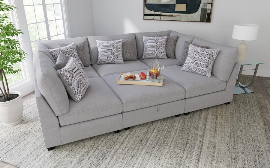 Cambria Upholstered Armless Chair Grey - 551511