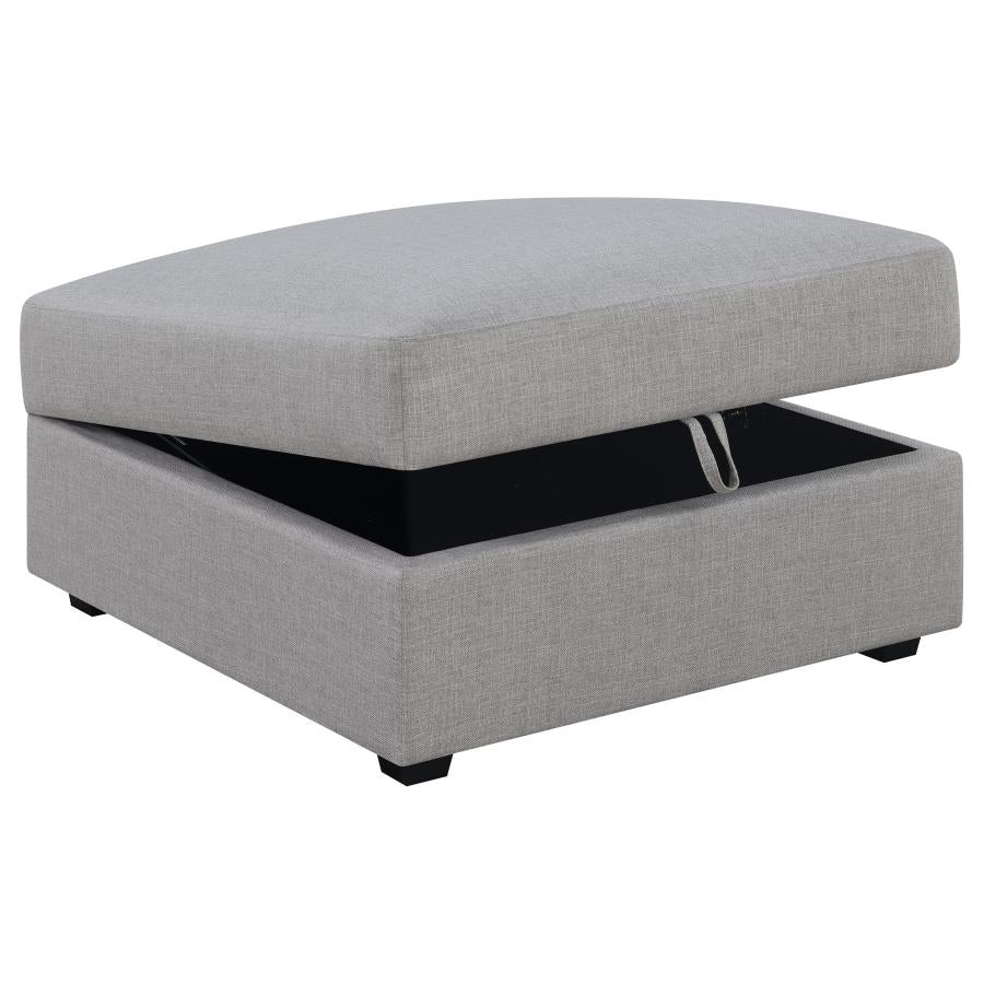Cambria Square Upholstered Storage Ottoman Grey - 551513