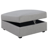 Cambria Square Upholstered Storage Ottoman Grey - 551513