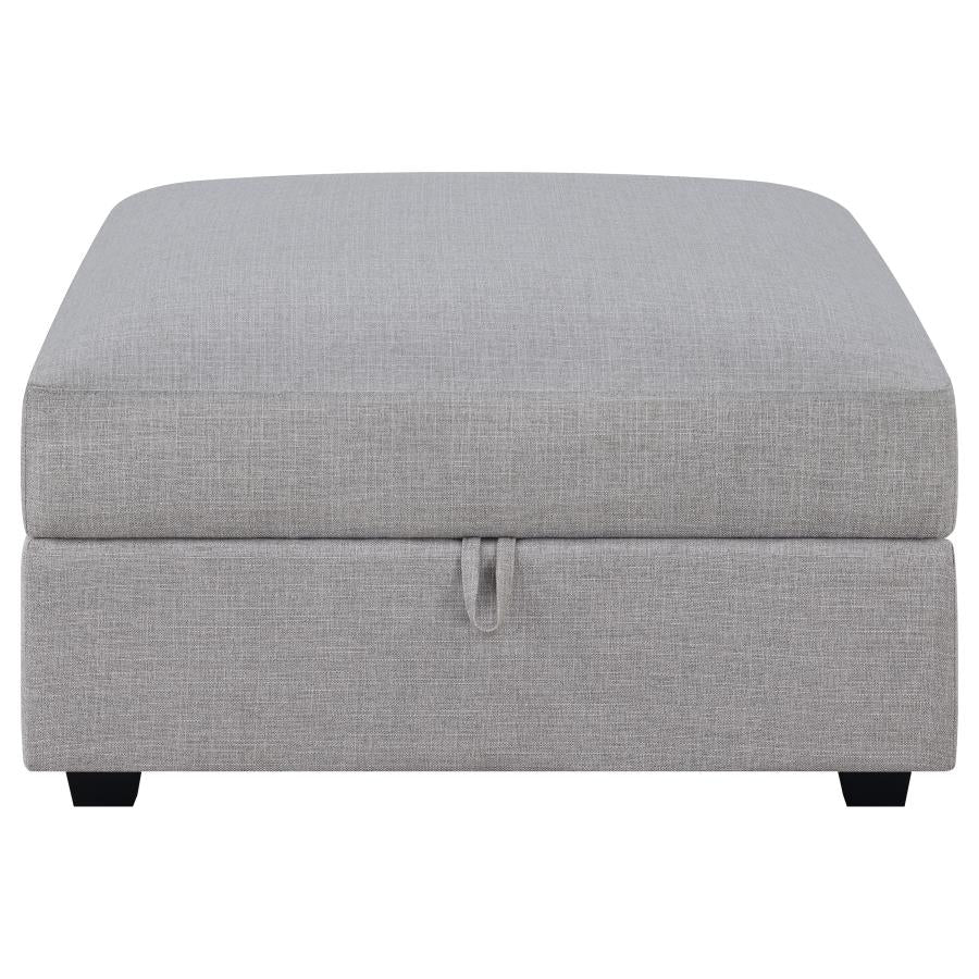 Cambria Square Upholstered Storage Ottoman Grey - 551513