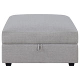 Cambria Square Upholstered Storage Ottoman Grey - 551513