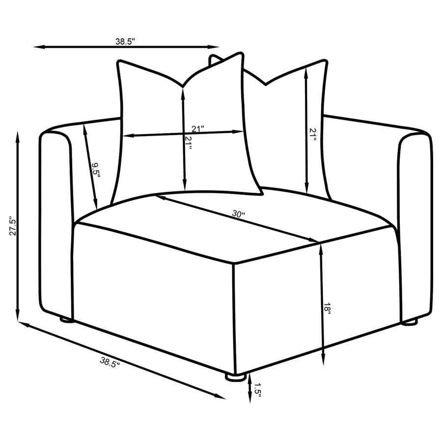 Jennifer Upholstered Corner Chair Terracotta - 551592