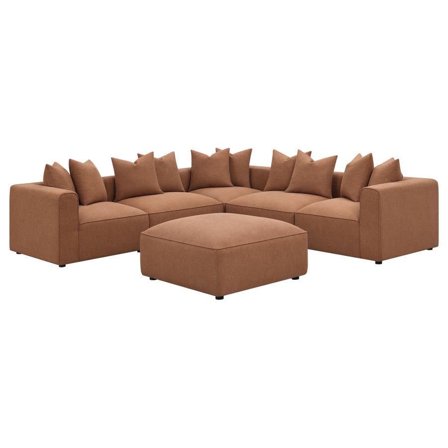 Jennifer Square Upholstered Ottoman Terracotta - 551593