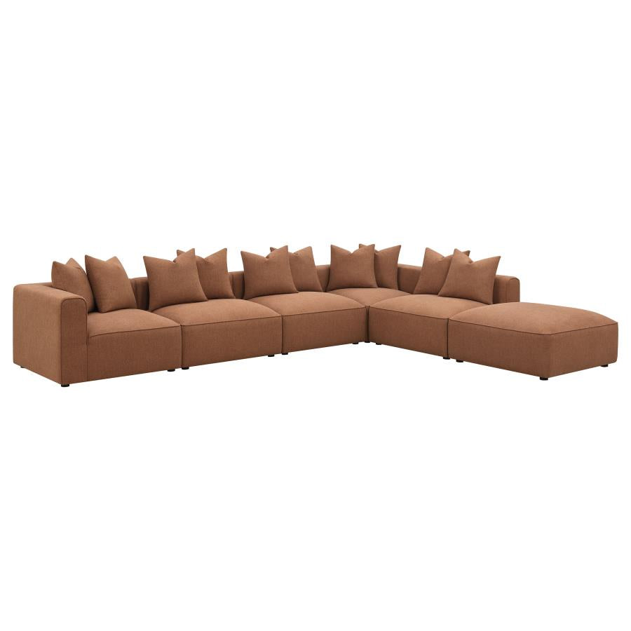 Jennifer Square Upholstered Ottoman Terracotta - 551593