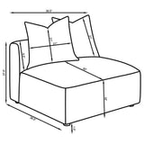 Jennifer Upholstered Armless Chair Grey - 551594