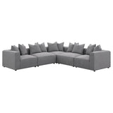 Jennifer Upholstered Armless Chair Grey - 551594