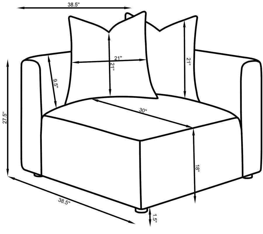 Jennifer Upholstered Corner Chair Grey - 551595