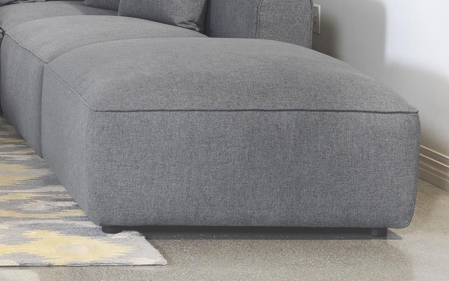Jennifer Square Upholstered Ottoman Grey - 551596
