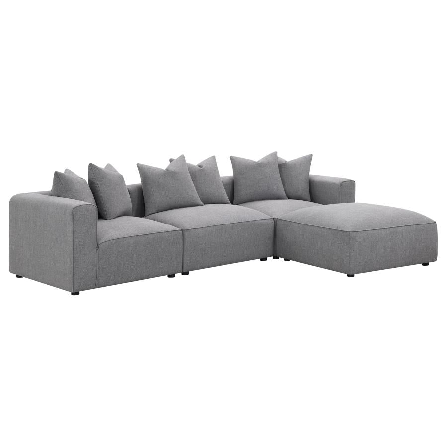 Jennifer Square Upholstered Ottoman Grey - 551596