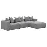 Jennifer Square Upholstered Ottoman Grey - 551596