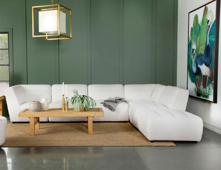 Sunny 6-piece Upholstered Modular Sectional Sofa Natural - 551621-SET