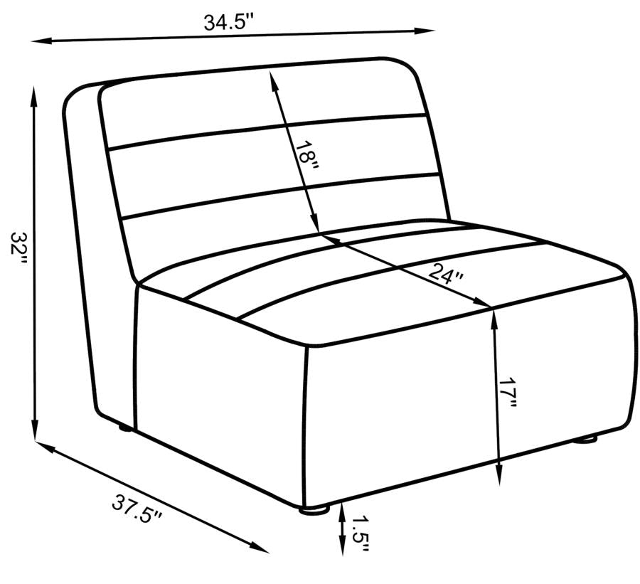 Sunny Upholstered Armless Chair Natural - 551621