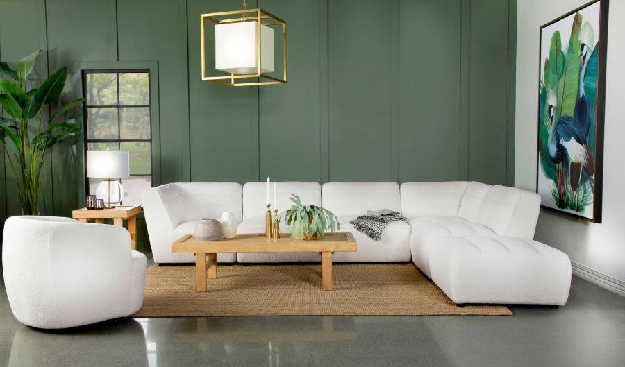 Sunny Square Upholstered Ottoman Natural - 551623