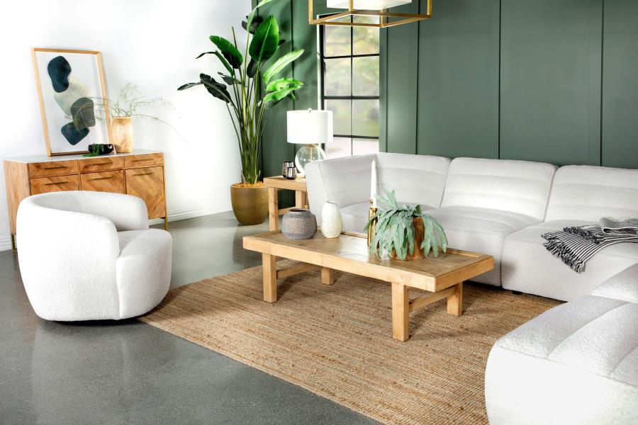 Sunny Square Upholstered Ottoman Natural - 551623