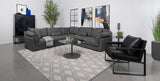 Sasha 5-piece Upholstered Modular Sectional Barely Black - 551681-SETA